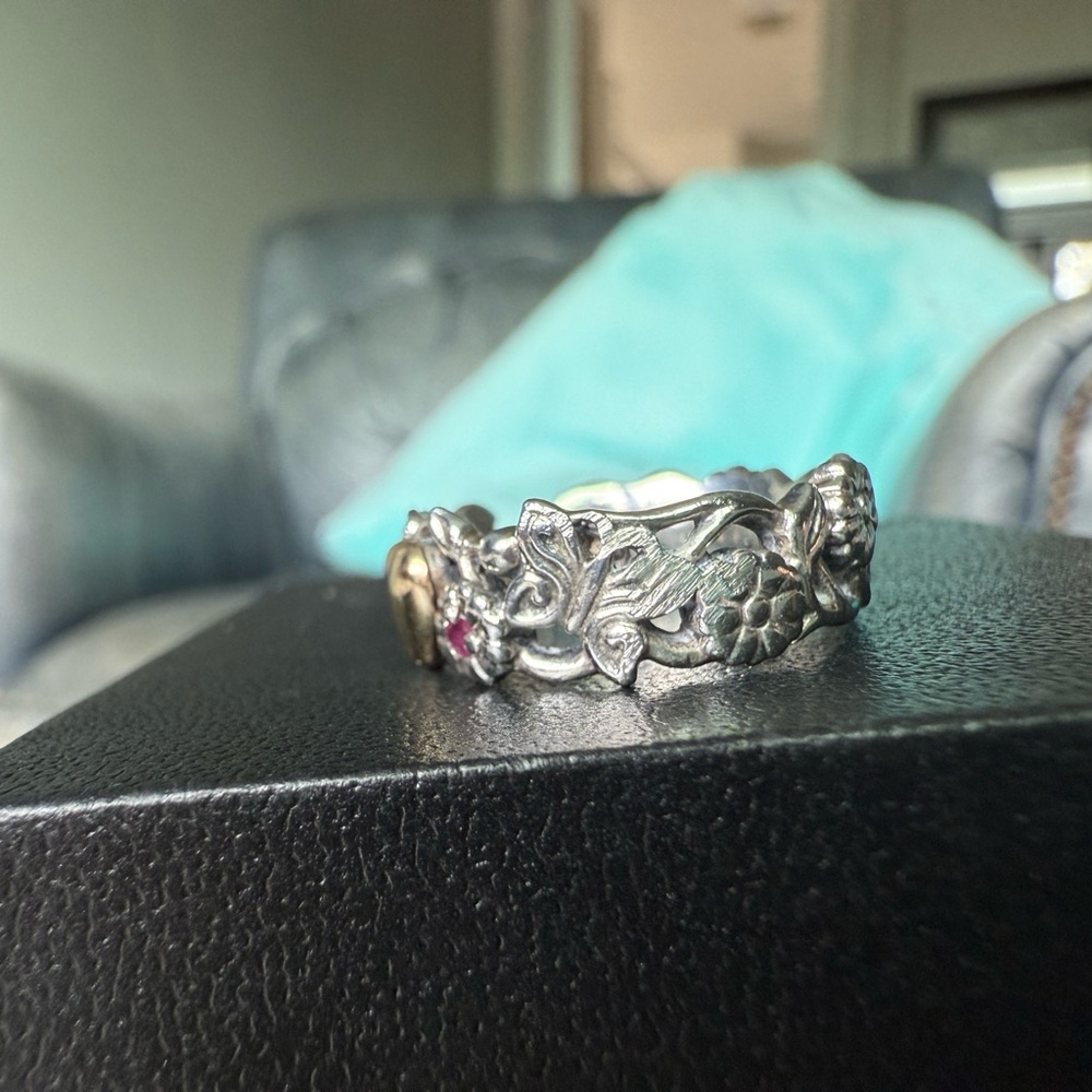 Artcarved brand vintage rare 14k, Ruby, SS and Gold Heart Ring size 6 - Picture 4 of 15